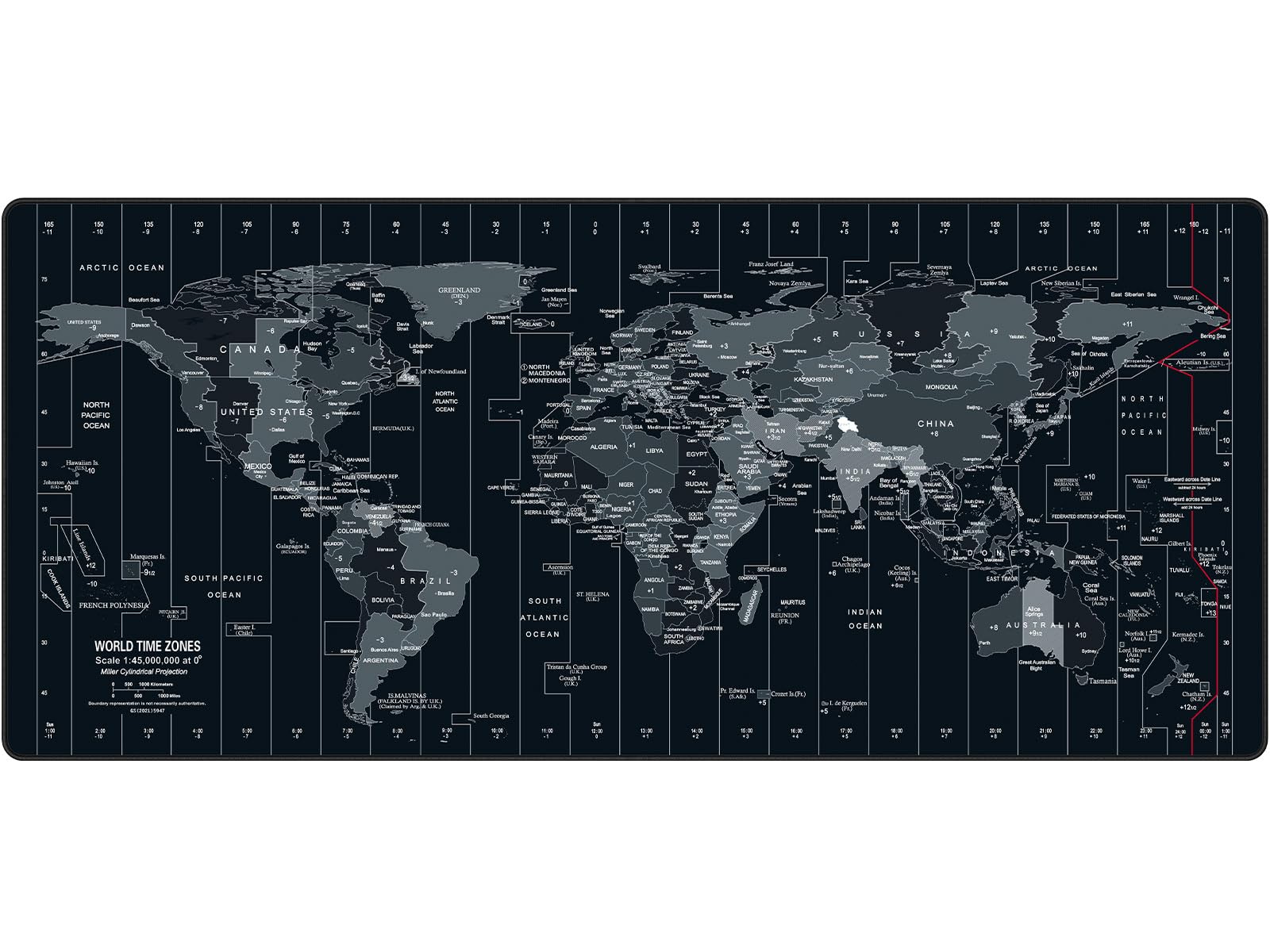 Anpollo Large Mouse Pad 35.4x15.7 Inch World Map - XXL Gaming Desk Mat with Non-Slip Rubber Base