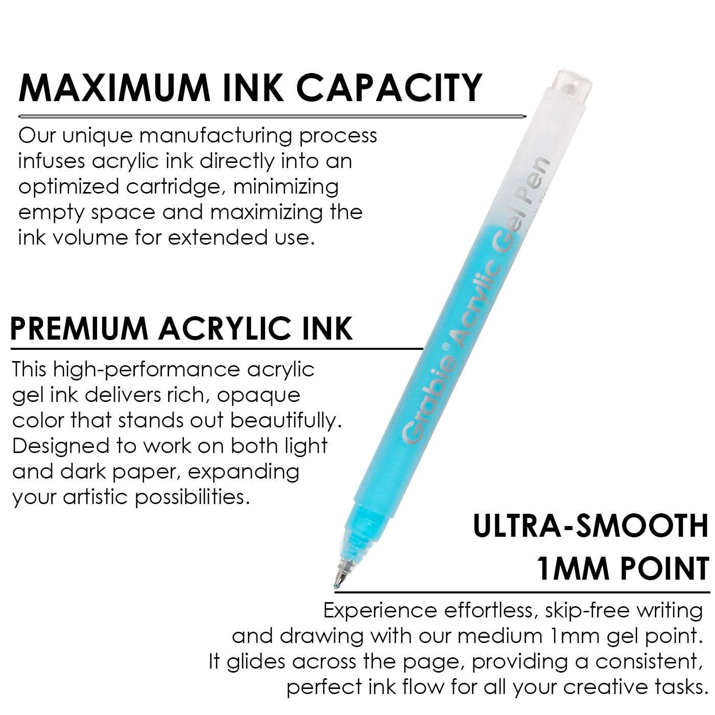 Grabie Acrylic Gel Pens Coloring Kit with Book, Pack of 12 Forest Colors