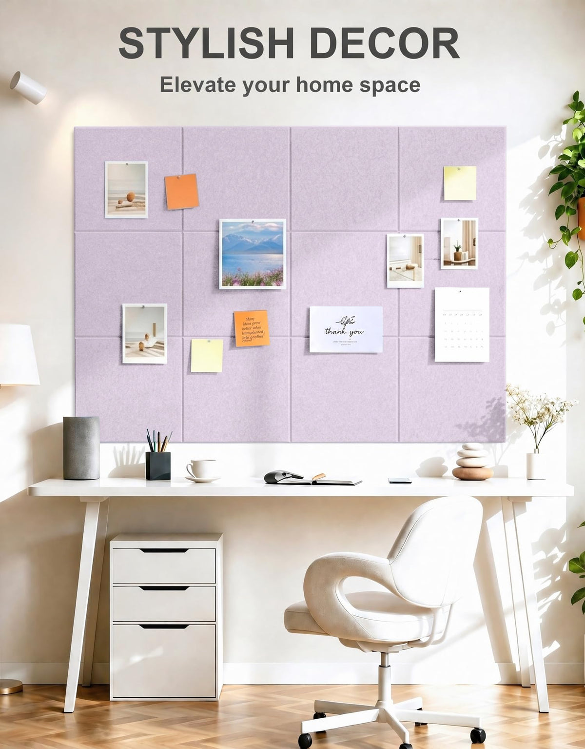 G Gamit Felt Wall Tiles Bulletin Board Large Cork Board Alternative 6 Pack 11.81”x11.81”x0.47” Felt