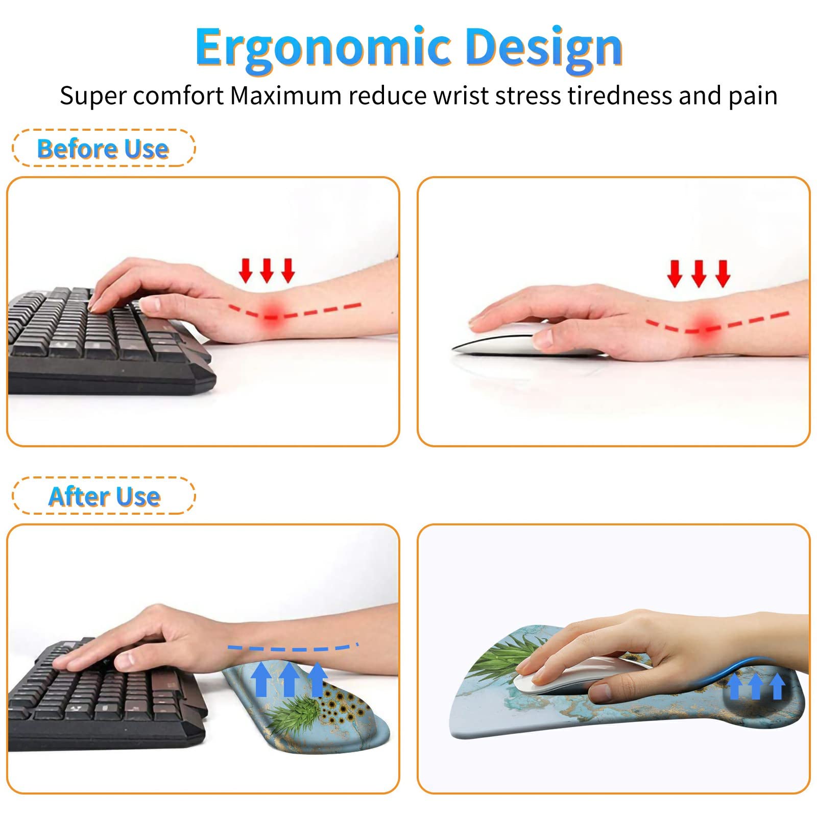 Design Your Own Photo Ergonomic Mouse Pad with Wrist Support Gel Mouse Pads and Upgrade Keyboard