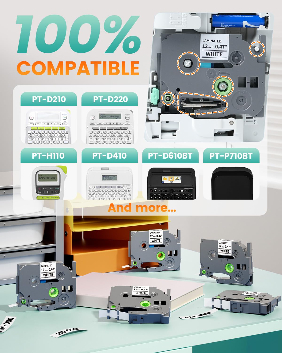 Label Maker Tape Replacement for Brother P-Touch Label Tape TZe-231 TZe231