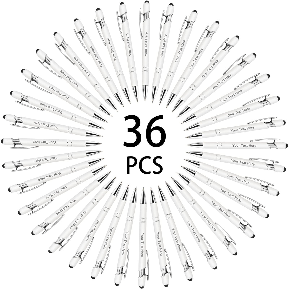 Hapelf Up to 500 Bulk Personalized Pens Custom Engraved Ballpoint Pen with Stylus Tip Retractable
