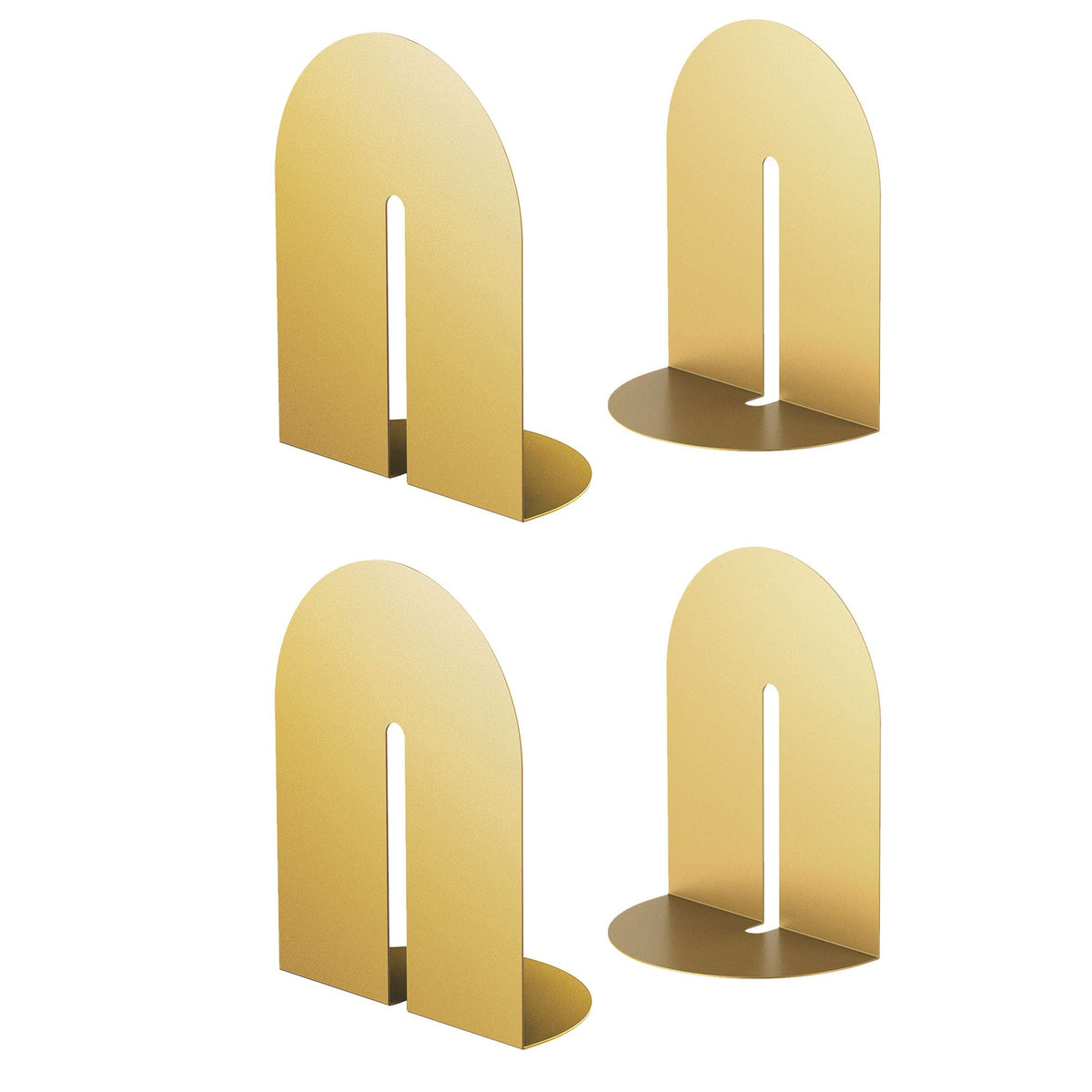 Ondeam Runway Gold Bookends for Books,2 Pair Metal Book Holders for Office Shelves Adults & Kids