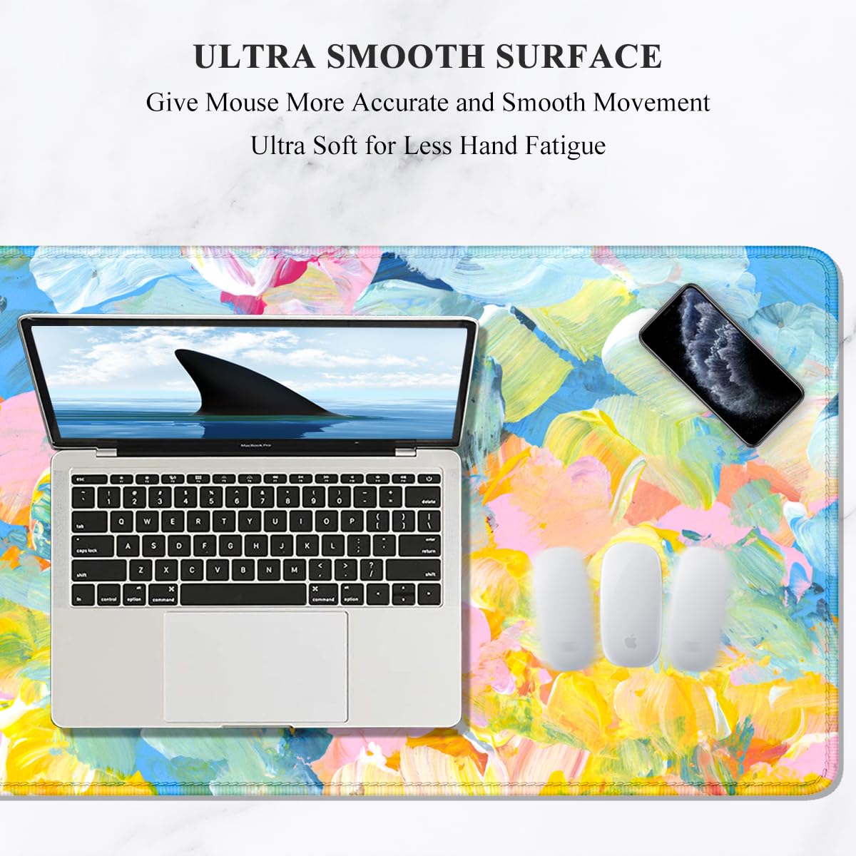 Auhoahsil Desk Mouse Pad, Large Gaming Mousepad, XXL Desk Pad, Extended Long Superior Micro-Weave