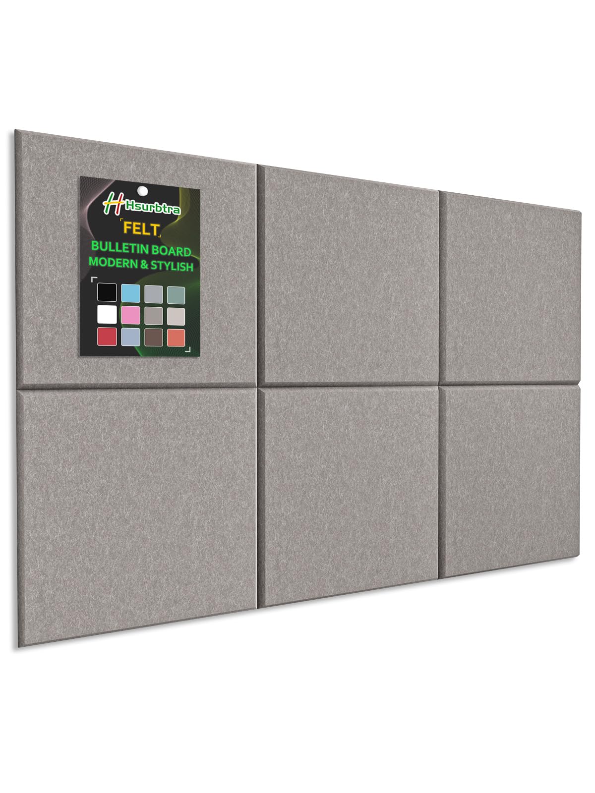 Hsurbtra Large Cork Board for Wall 36 x 24 Inch, 6 Pack Felt Bulletin Notice Board with Pushpins