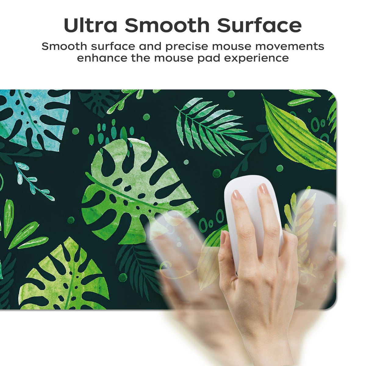 Green Desk Mat 35.4" x 15.7", Cute Plant Cool Desk Pad Keyboard Mat Flower Mouse Pad Green Desk Mat