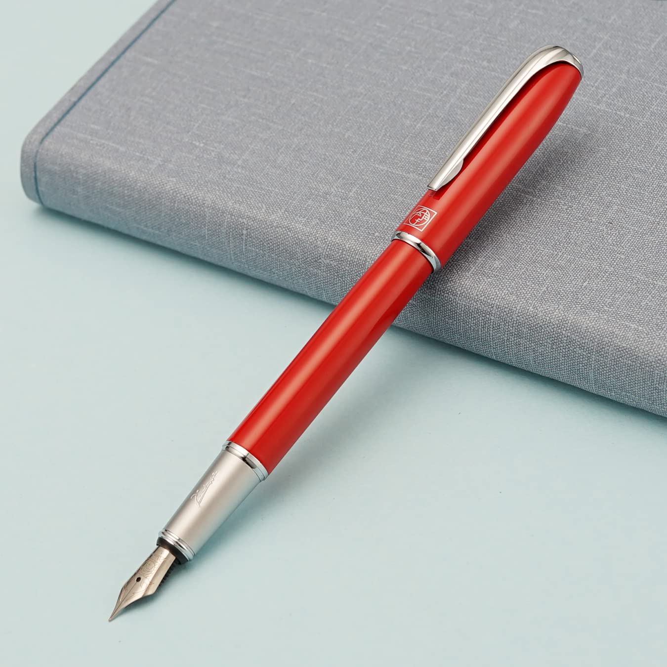 erofa Picasso 916 Red Fountain Pen with Gift Box Writing Pen Set Medium Nib 0.7mm for Office