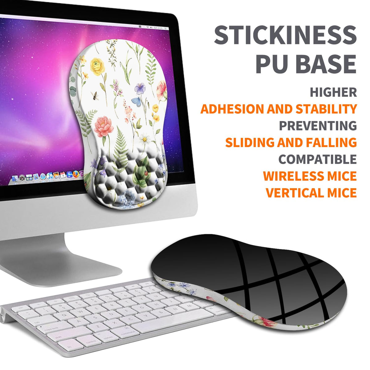 Armanza Ergonomic Joint Wrist Support Mouse Pad with Memory Foam Cushion Massage Bump, Carpal