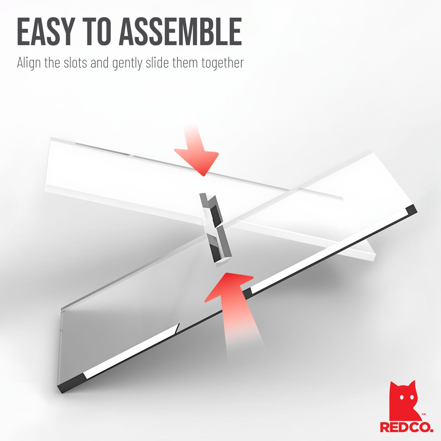 Red Co. Transparent Clear Acrylic Book Holder 2 Piece Reading Stand for Open and Closed Books