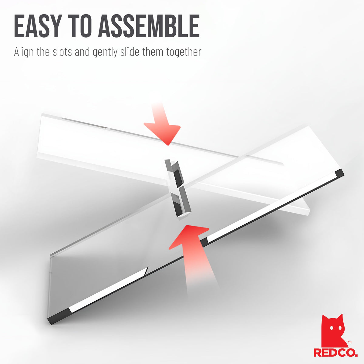 Red Co. Transparent Clear Acrylic Book Holder 2 Piece Reading Stand for Open and Closed Books