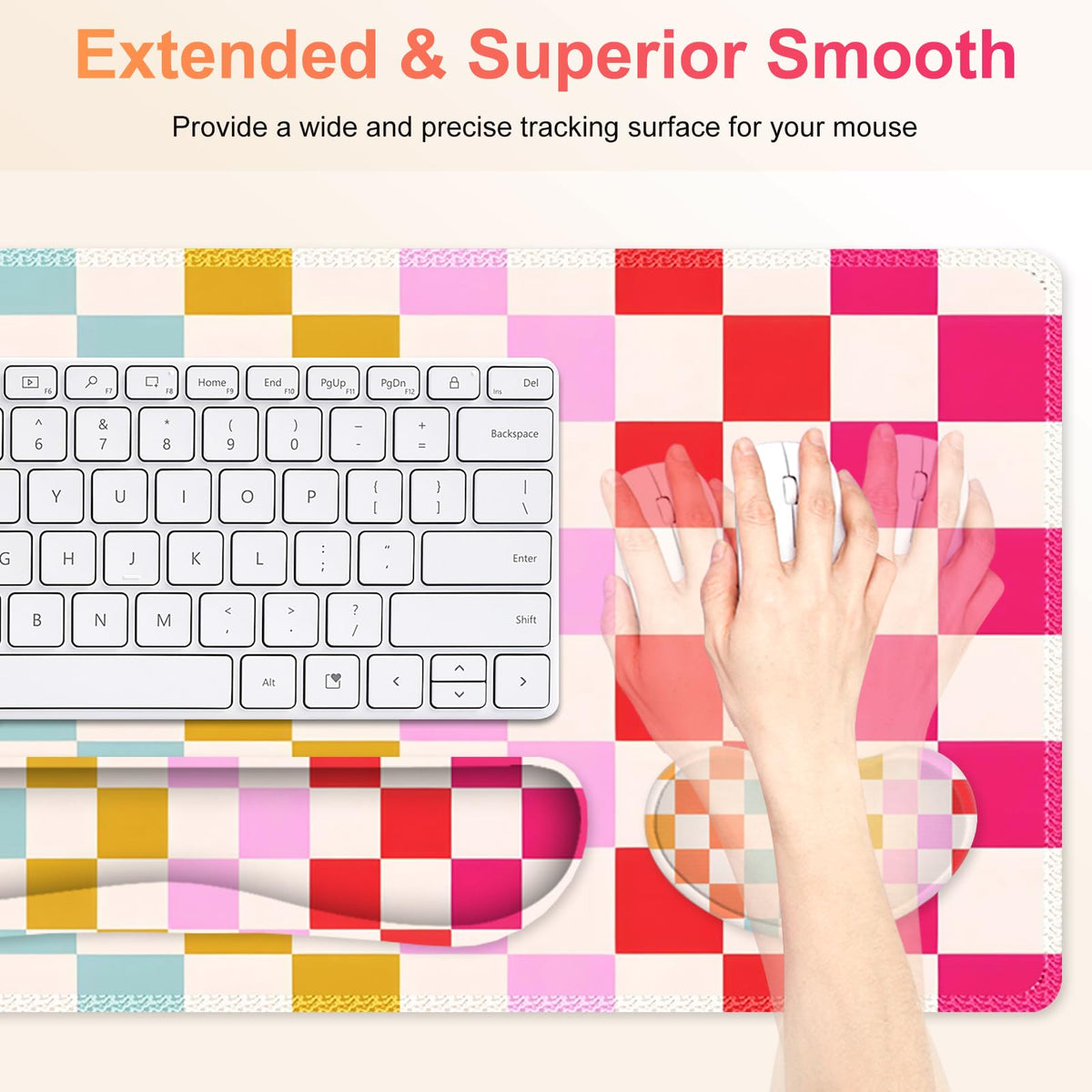NXZGO Large Gaming Mouse Pad Set, 4 in 1 Ergonomics Keyboard Desk Mat with Memory Foam Wrist Rest