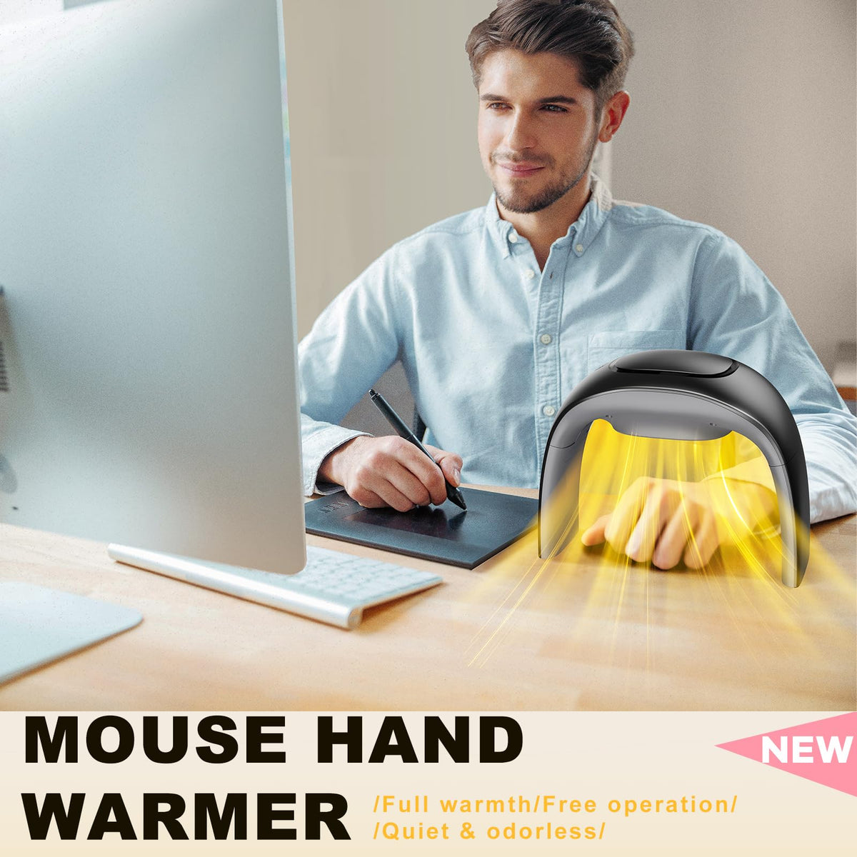Nauttxon Desk Mouse Pad Hand Warmer Super Quiet 110v 100w - Black