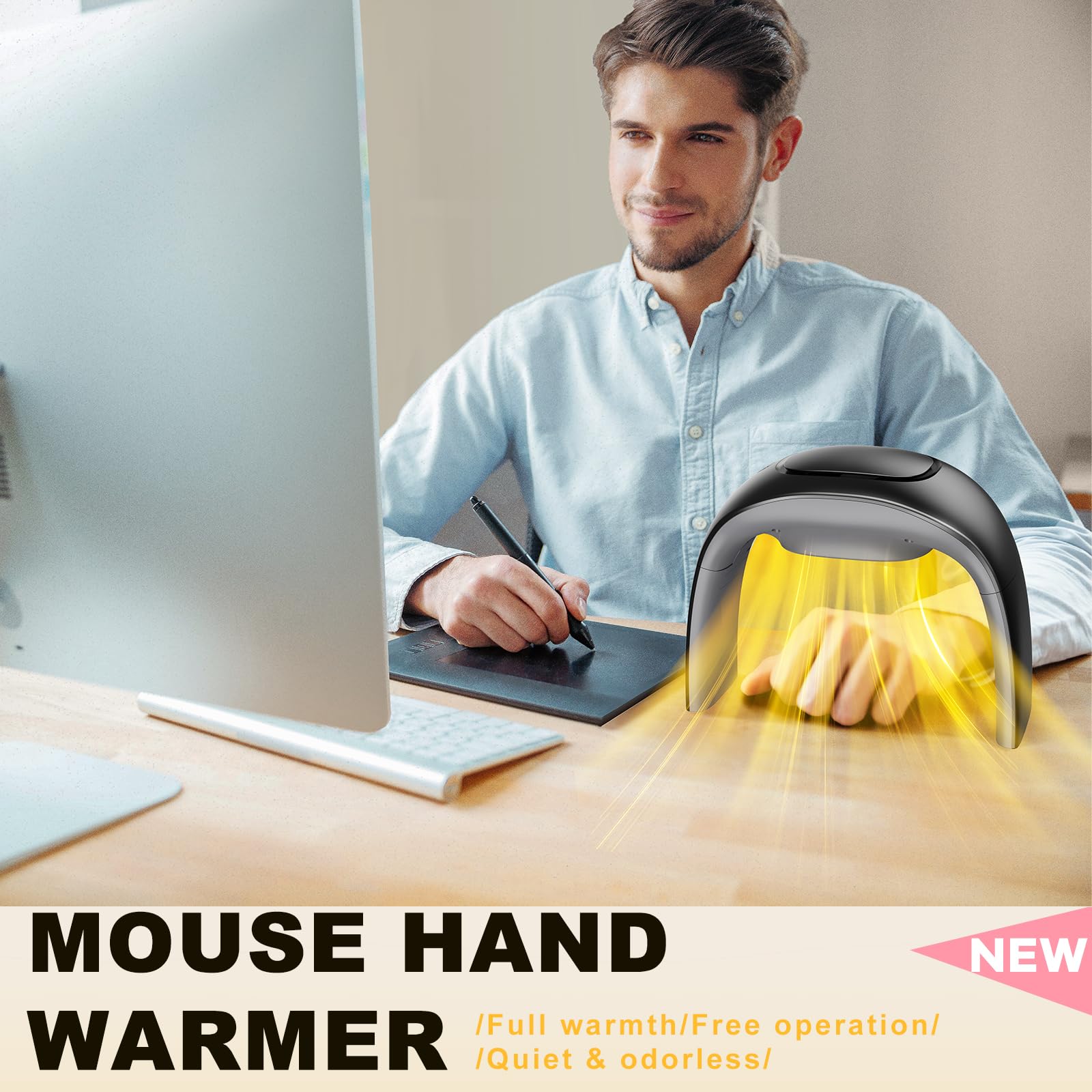 Nauttxon Desk Mouse Pad Hand Warmer Super Quiet 110v 100w - Black