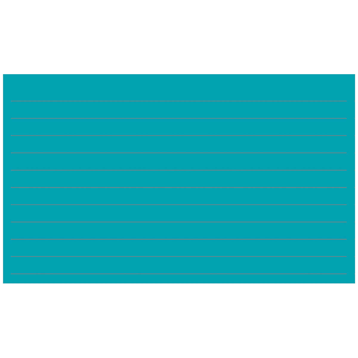 Colonial Cards: 150 Color Cardstock 3" x 5" Index Cards, Teal, Lined Landscape Format