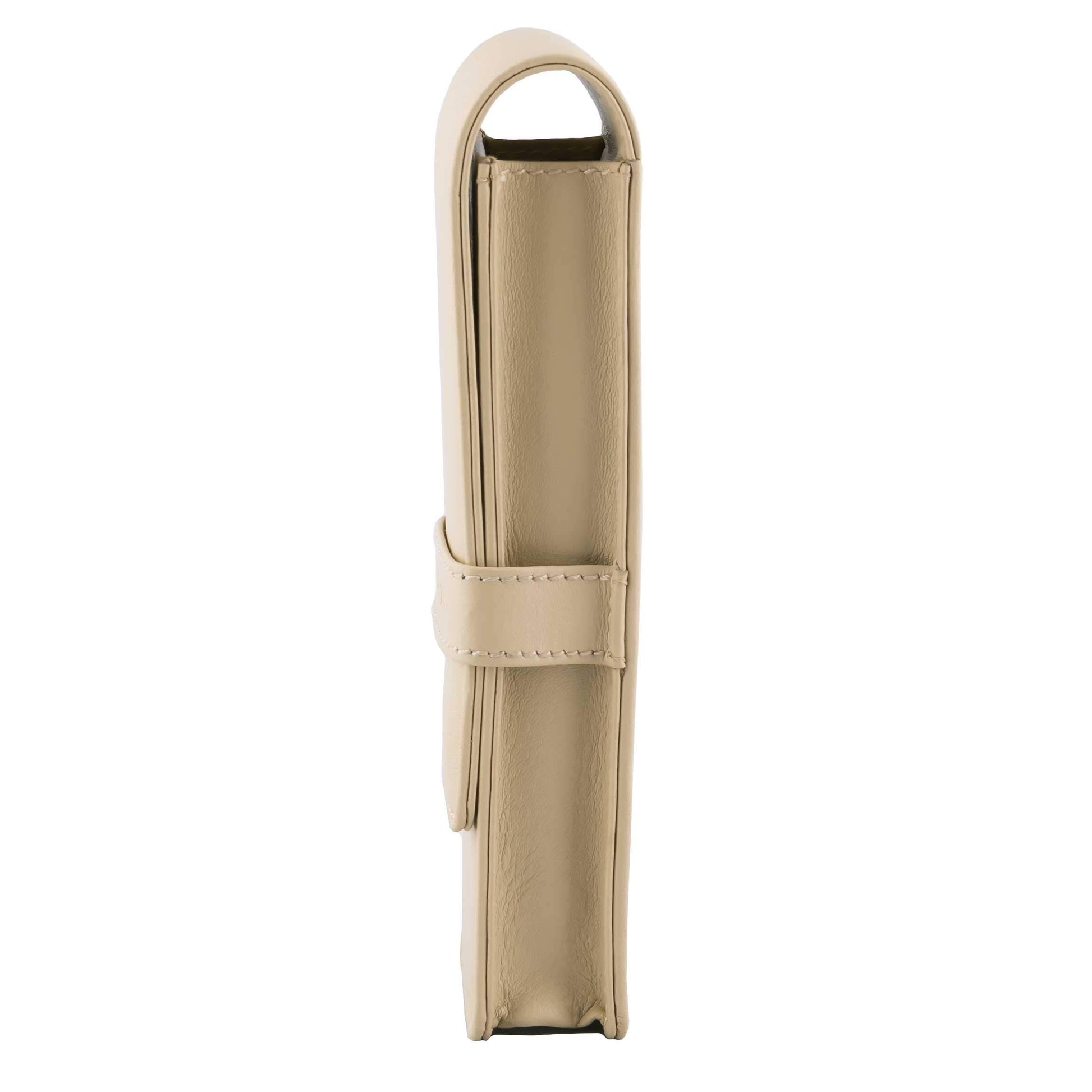 DiLoro Leather Double Pen Case Pencil Pouch Holder for Two Fountain Ballpoint Rollerball Pens and