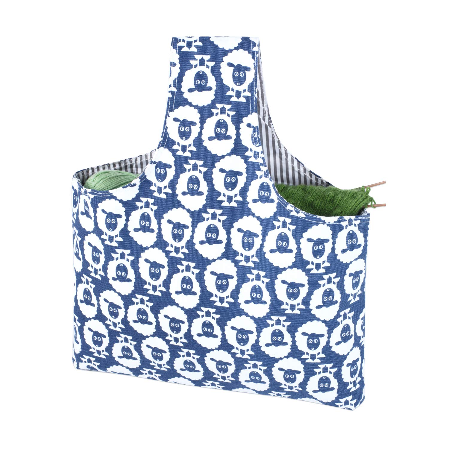 Teamoy Knitting Bag Tote, Travel Crochet Project Wrist Bag, Large, Sheep