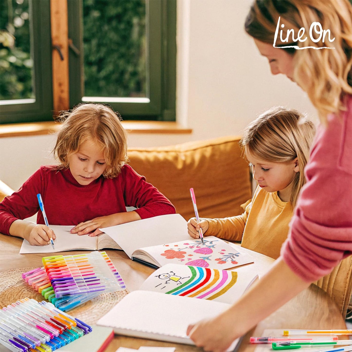 Lineon 108 Colors Gel Pens Set, Gel Pens for Adult Coloring Books Journals Drawing Doodling Art