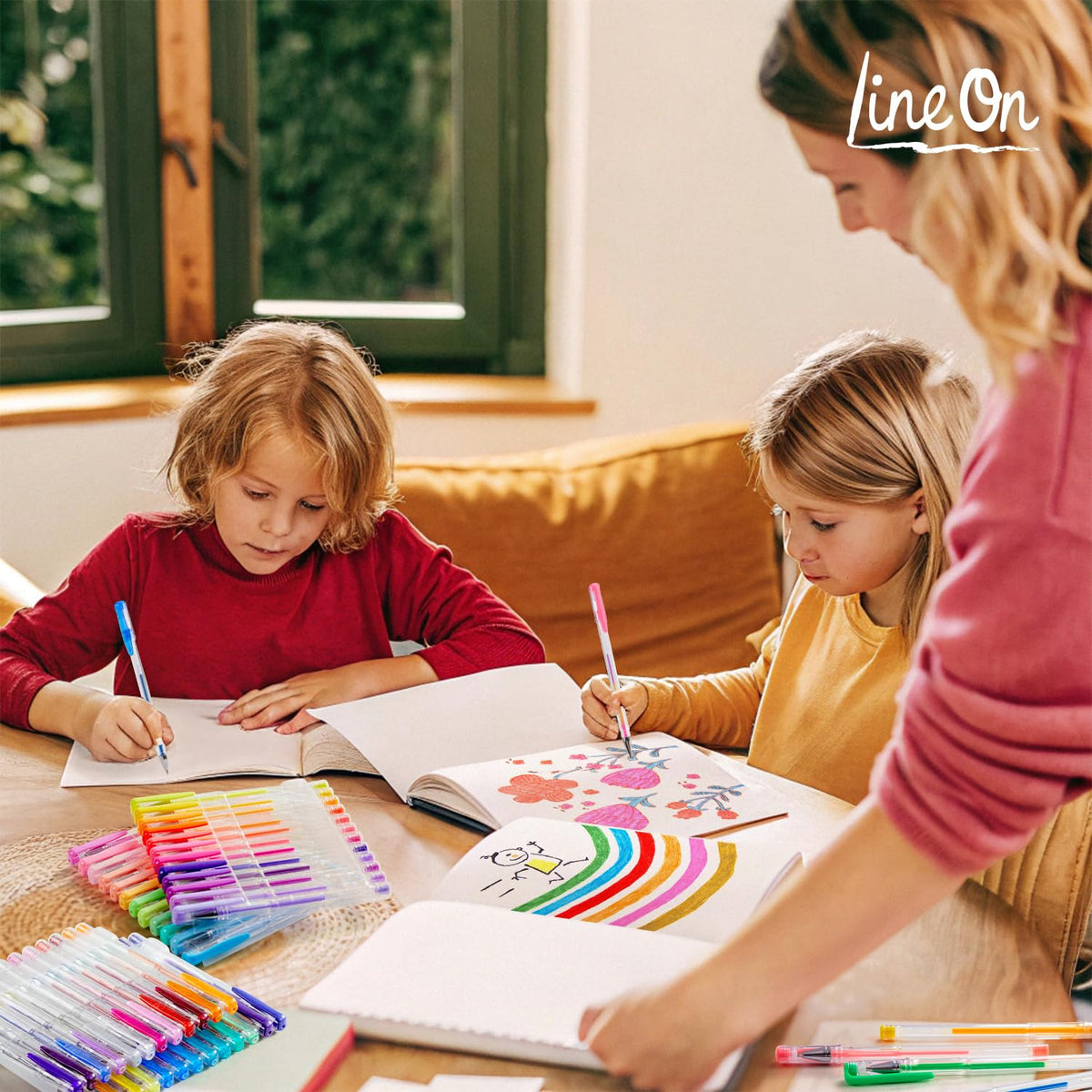 Lineon 108 Colors Gel Pens Set, Gel Pens for Adult Coloring Books Journals Drawing Doodling Art