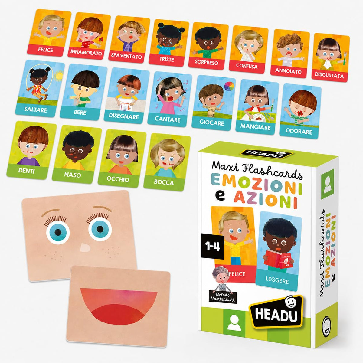 Headu IT23103 Emozioni e Azioni Flashcards Montessori Emotions and Actions, 3