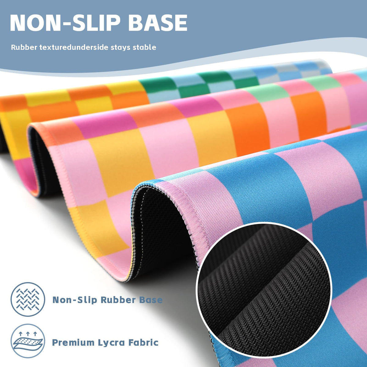 Baziabbo Checkered Desk Mat,XXL Extended Big Mouse Pad,Gaming Mousepad with Stitched Edge,Non-Slip