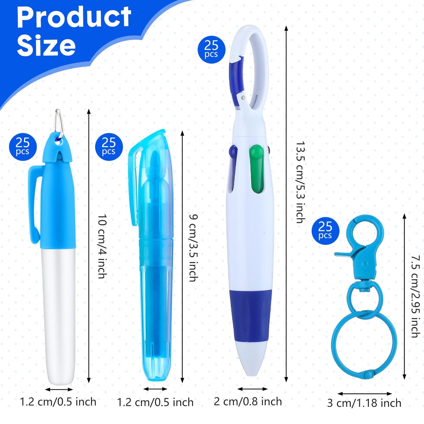 Sherr 100 Pcs Nurse Pen Set, Badge Reel Accessories Gift, Blue