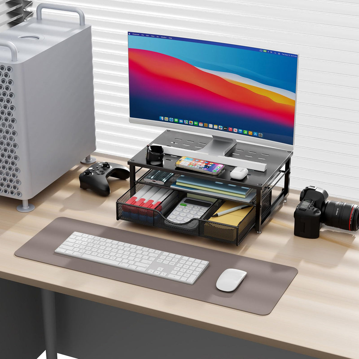 gianotter Computer Monitor Stand Riser with Drawer