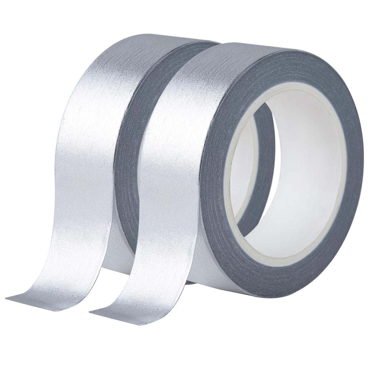 QDiShi 2 Rolls Silver Washi Tape for Wall Decor Decorative,Foil Masking Tape Low Tack Self Adhesive