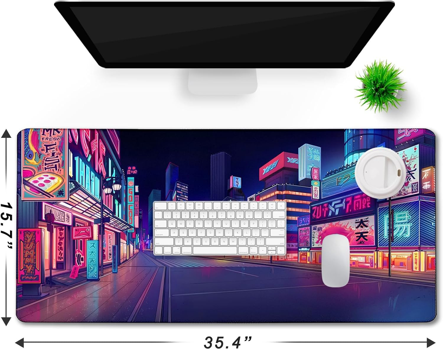 Japanese City Big Desk Mat Large Office Desk Pad