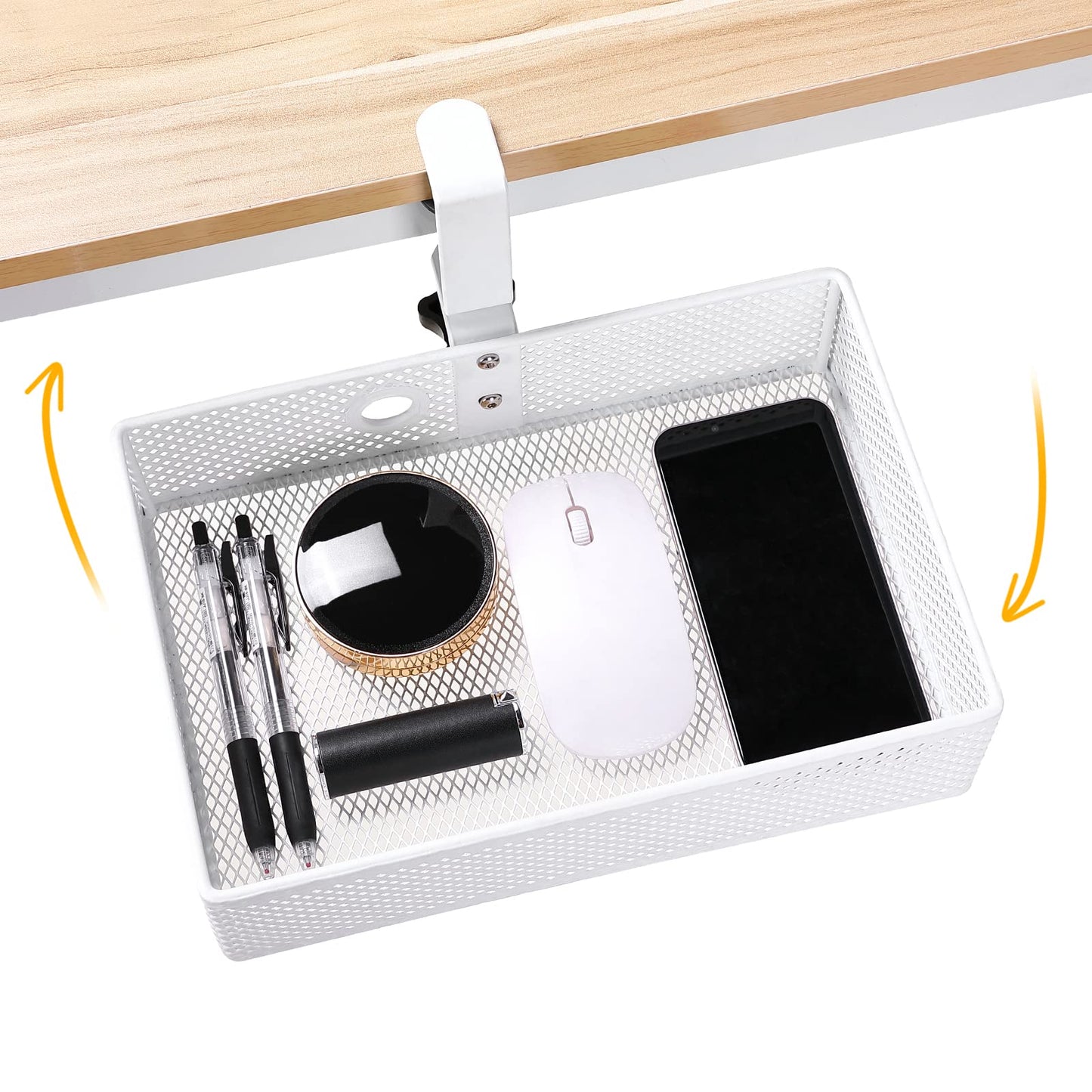 Under Desk Drawer, Clamp on Desk Organizer Hanging Desk Storage Under Table