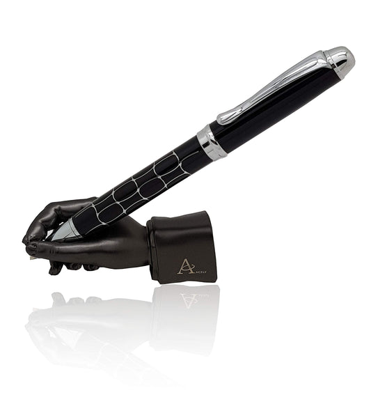 ACELY Executive Hand Shape Pen Holder Metal Art Craft Paperweight for Desktop Organizer Pen Display