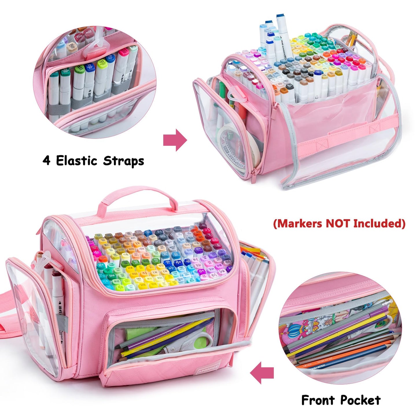 APOFFICE Large Marker Case for 150-200 Markers, Marker Organizer Bag