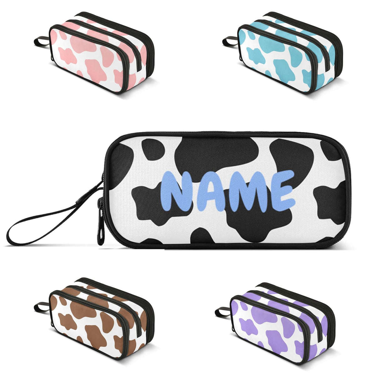 XUWU Personalized Cow Print Large Capacity Pencil Case Pencil Pouch Pen Box