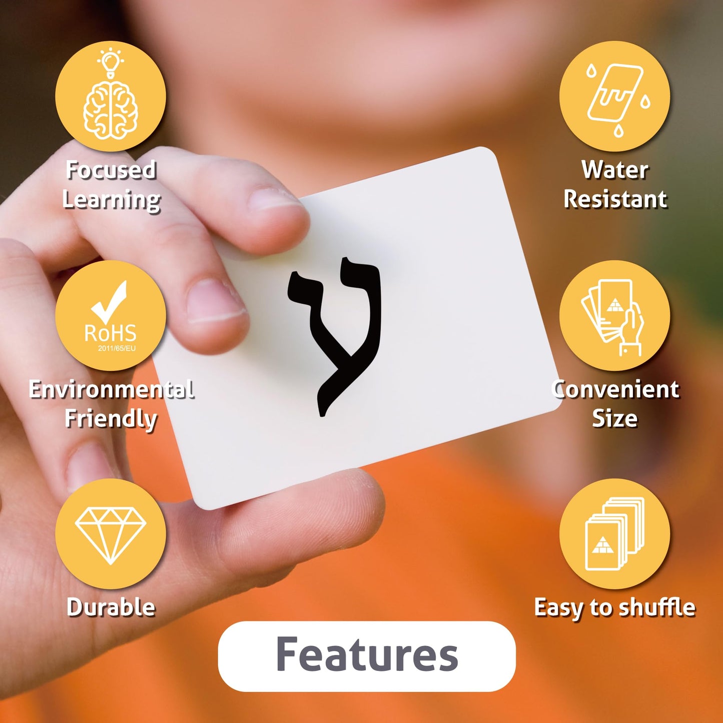 CARDDIA | Biblical Hebrew Alphabet Educational Flashcards | Includes Consonants, Vowels, Dagesh