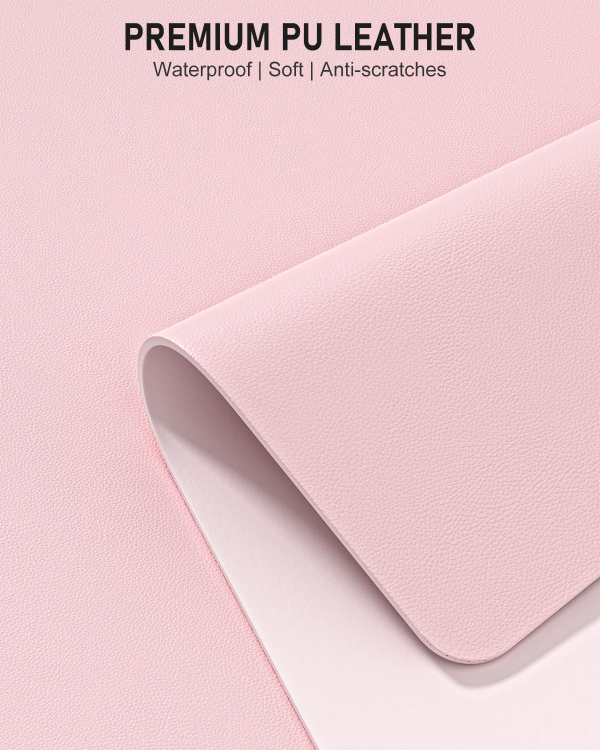 Niniubye Desk Pad, 48" x 17" PU Leather Non-Slip Desk Mat Large Mouse Pad for Desktop, Waterproof