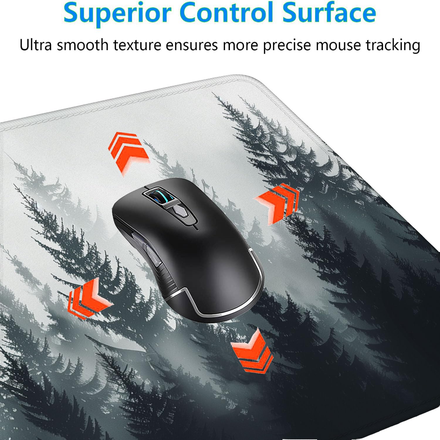 Misty Forest Gaming Mouse Pad Forest Tree XL Mouse Pad Large Mousepad Extended Laptop Keyboard Mat