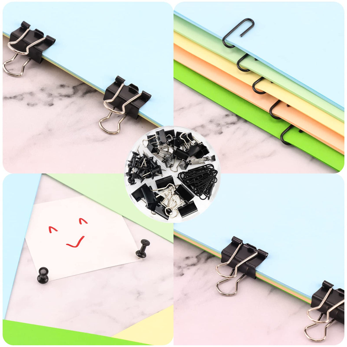 BCCICE Desk Organizers Caddy and Accessories with 7 Compartments + Pen Holder / 72 Clips Set