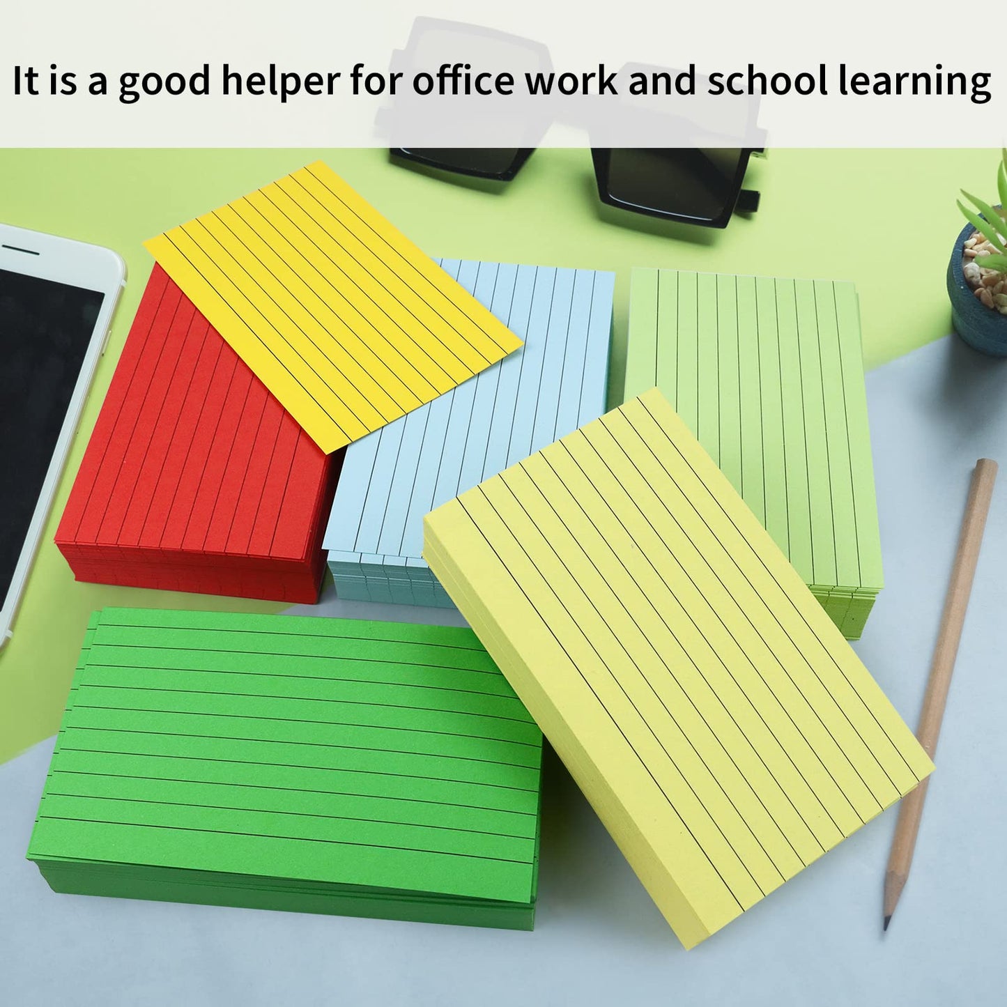 1200 Pieces Index Cards Ruled 3 x 5 Color Index Cards Bulk, Flash Cards, Study Cards, Note Cards