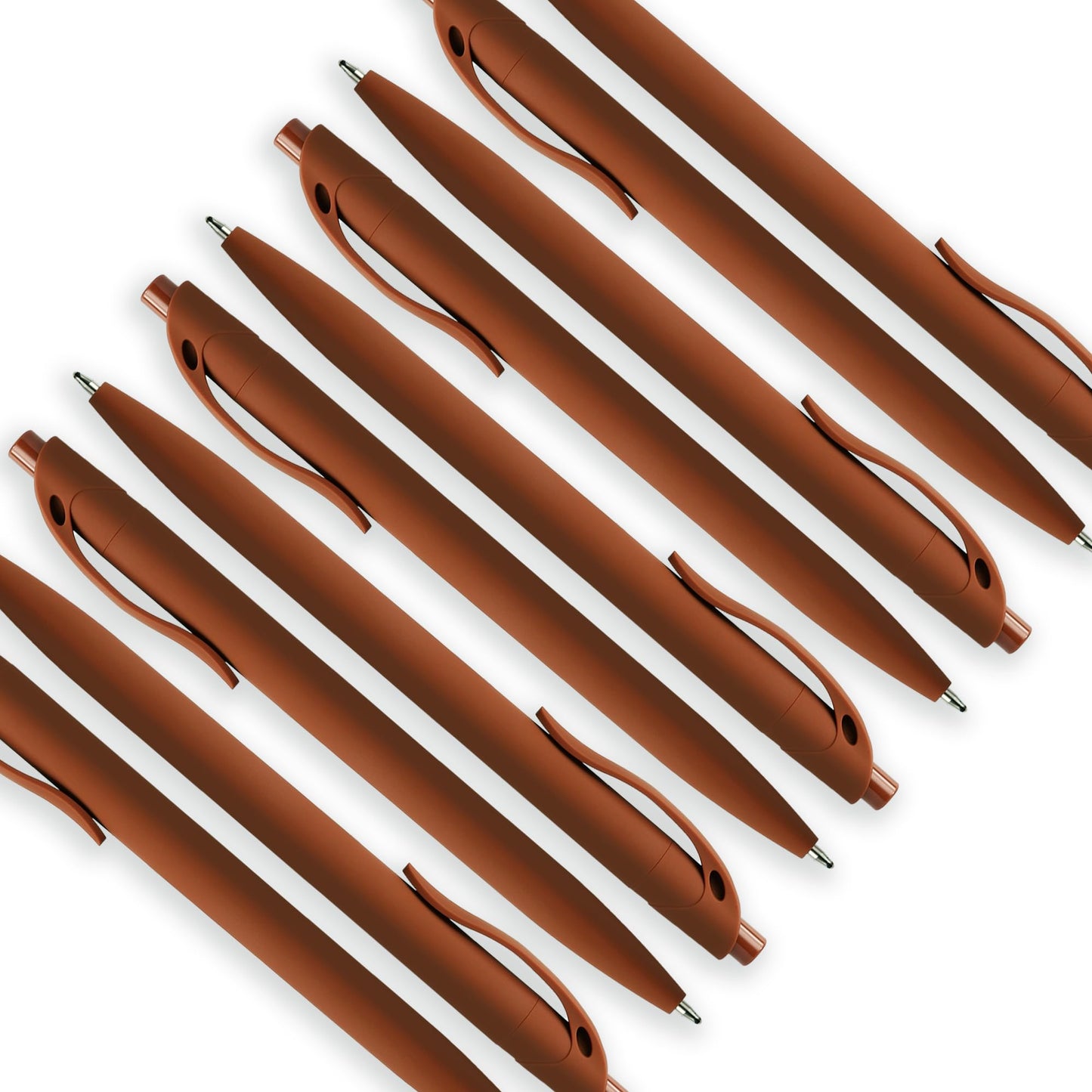deegtran 200 Pack No Bleed Brown Barrel Click Pens, Wholesale Retractable Ballpoint Pens, Medium