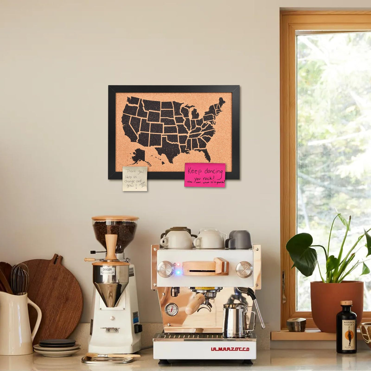 YCCYYCCY Cork Board Map of The United State, 17" X 13" Bulletin Boards for Walls with 10 Pins