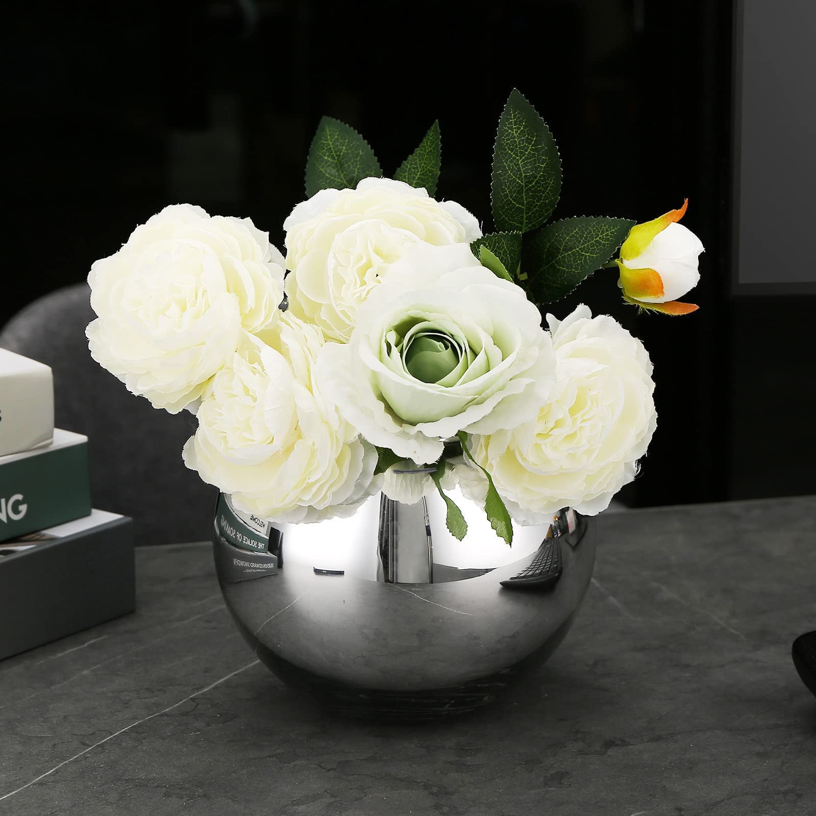 SNDEC Cubicle Accessories, 6'' Glass Candy Dish Desk Mirror to See Behind You, Home Office
