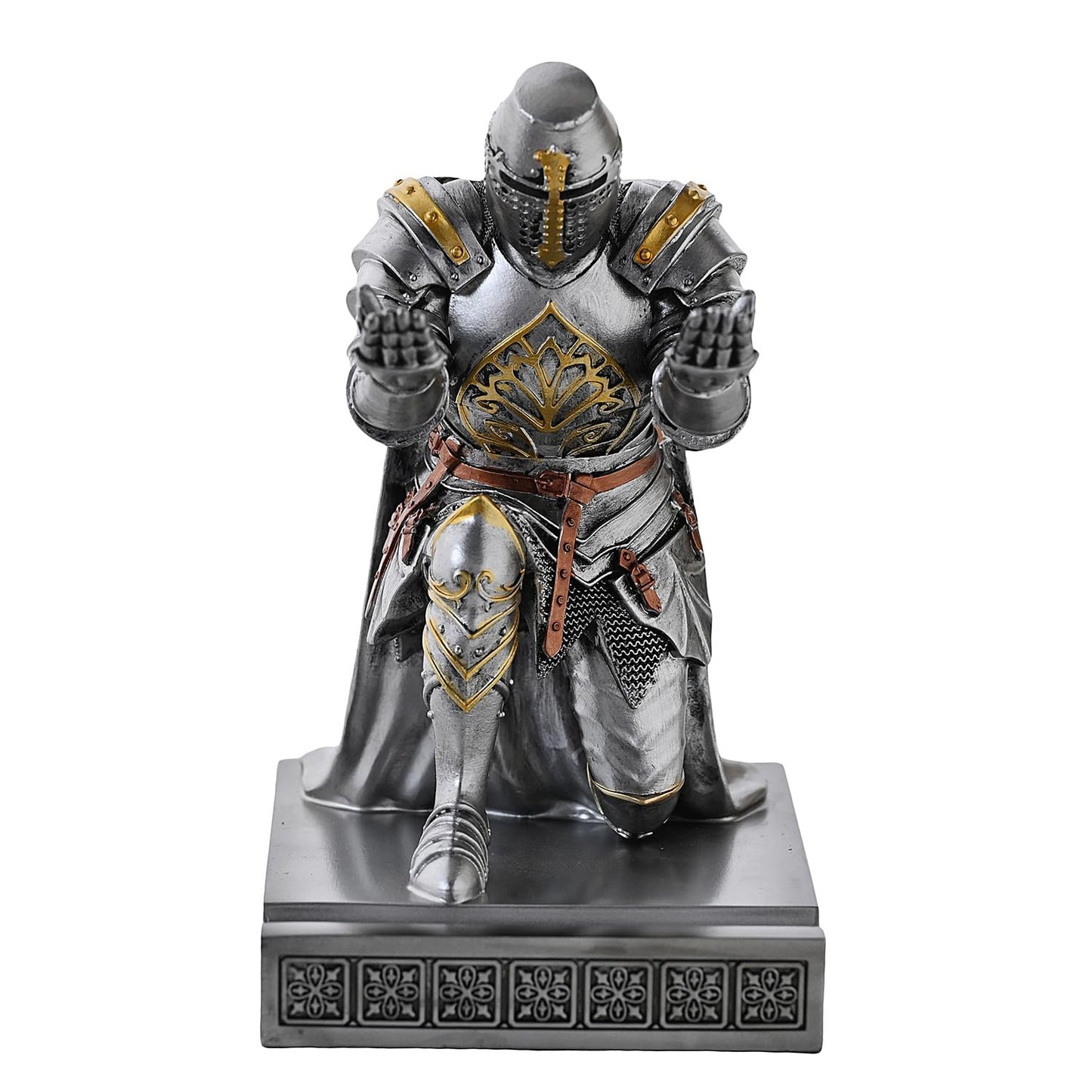 Medieval Templar Vanguard Officer Knight Pen Holder Desk Organizers Silver