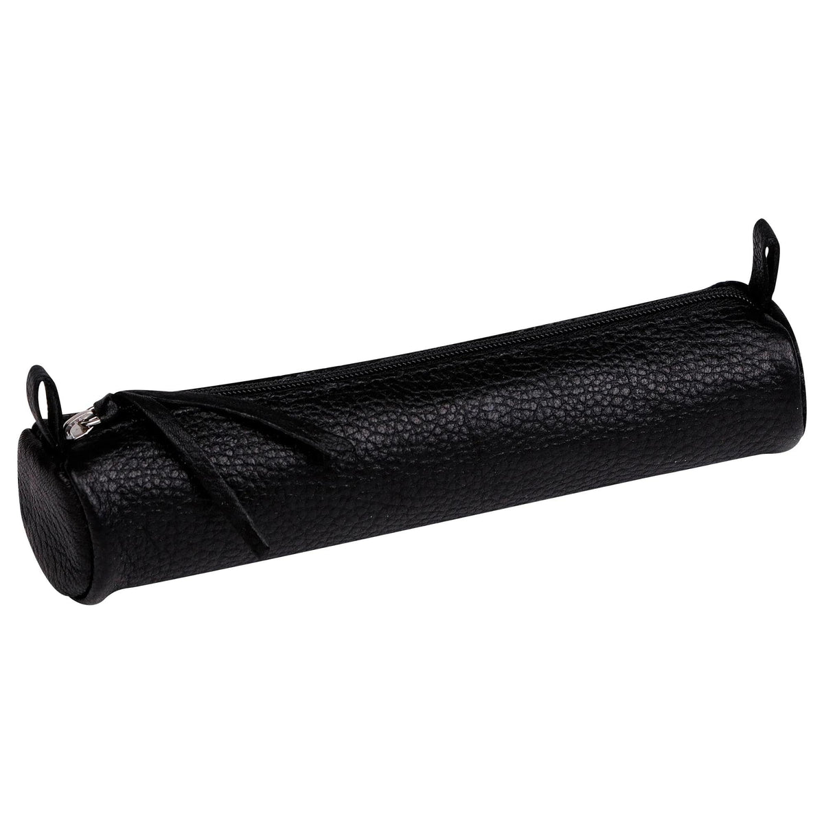 Clairefontaine - Ref 8327C - Used Leather Small Round Pencil Case - 3.5 x 18cm in Size - Suitable