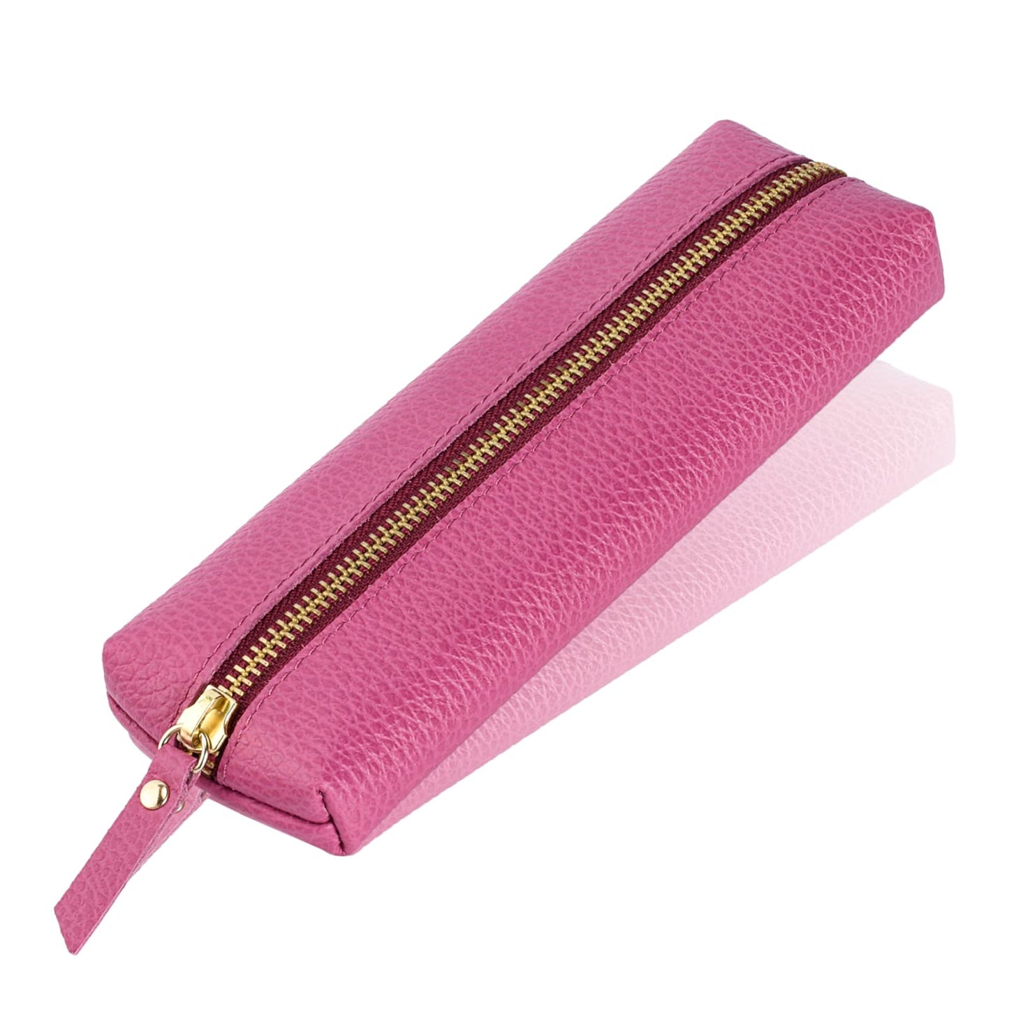 Sluxa Small leather pen case, purple pen case for adults, Soft pencil case