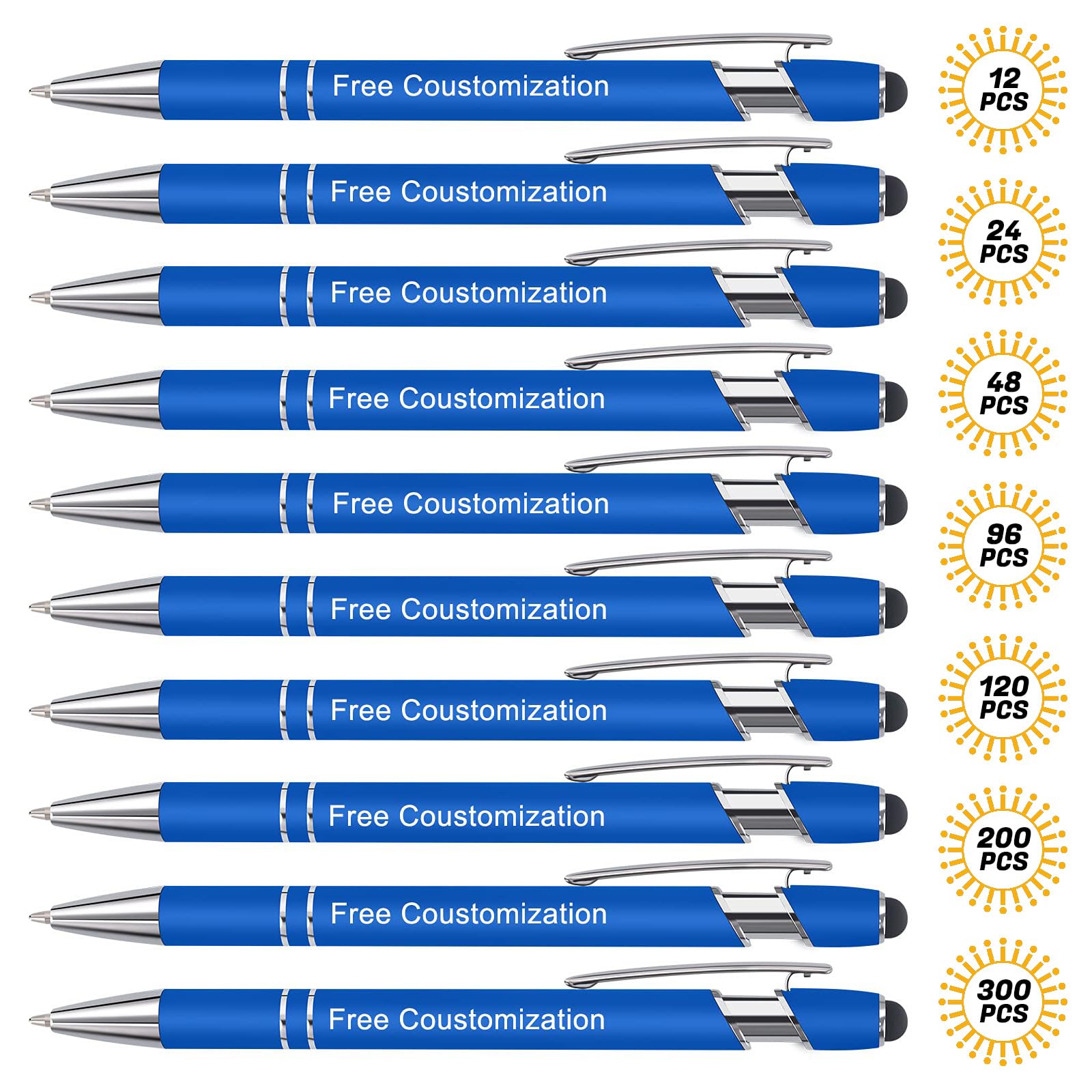 NGTSFLY Personalized Pens with Stylus Tip - FREE PERSONALIZATION - Customized Stylus Ballpoint Pens