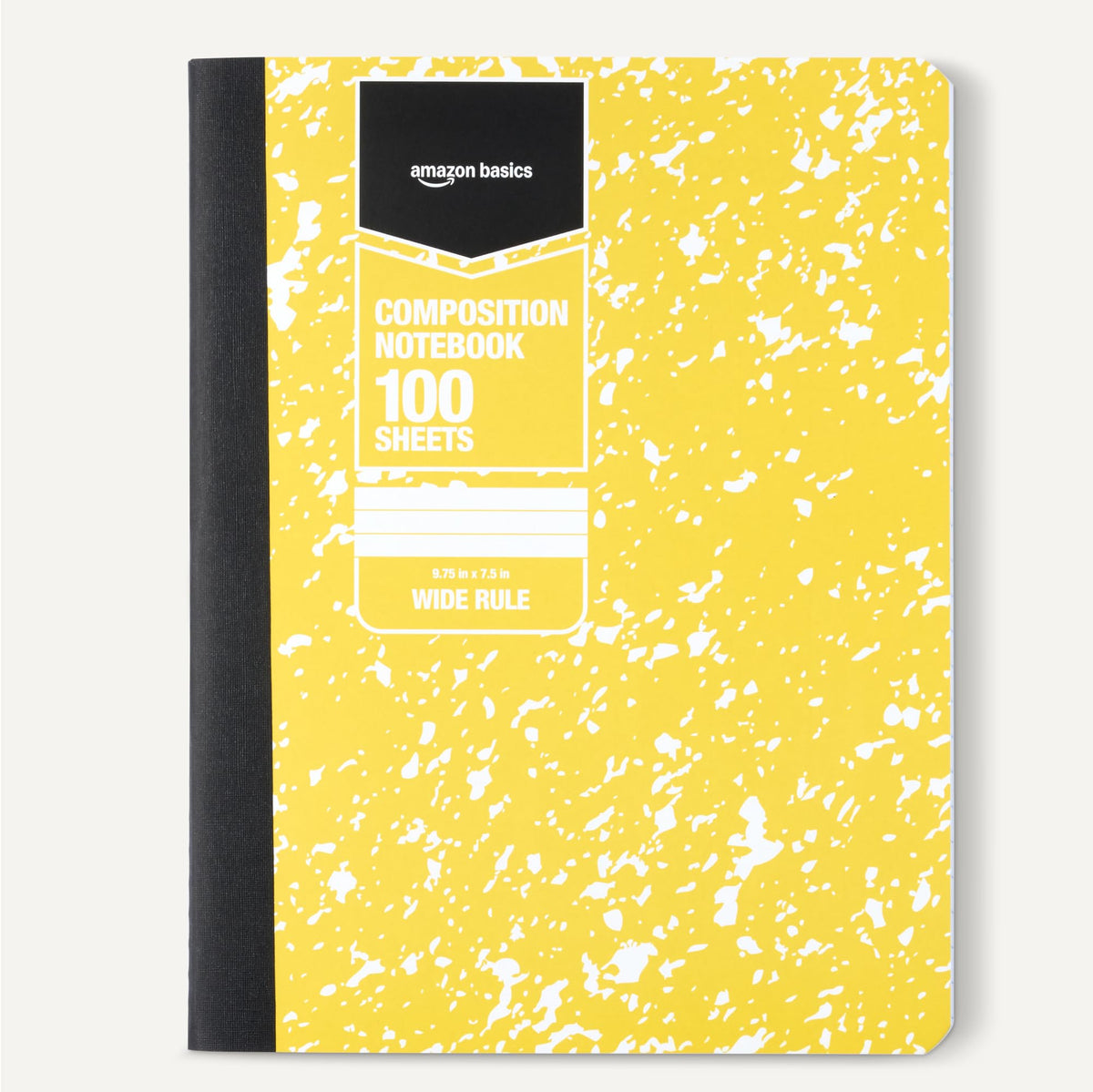 Amazon Basics Composition Notebook, Wide Ruled, 100 Sheets, 9.75" x 7.5", Assorted Marble Colors