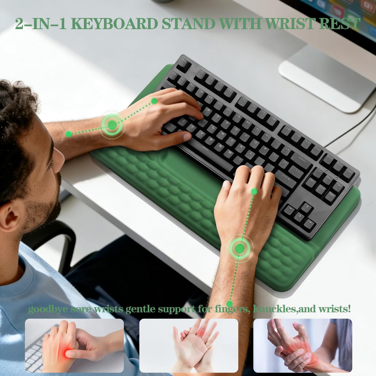 Ergonomic Keyboard Stand with Wrist Rest, Computer Wrist Support Pad