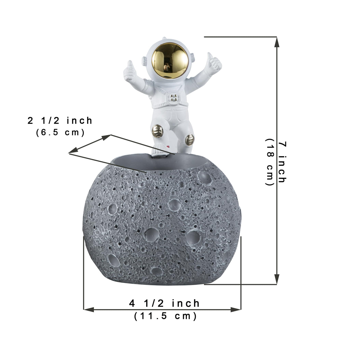Kimdio Pen Holder, Astronaut Stand for Desk Pencil Holder, Resin Desk Moon Organizer Decorative