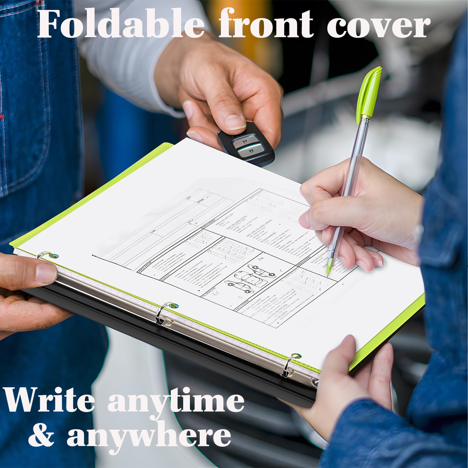 INFUN All-in-one Telescoping Binder Notebook-2PCS, Refillable 3 Ring Notebook Binder with 1 Plastic