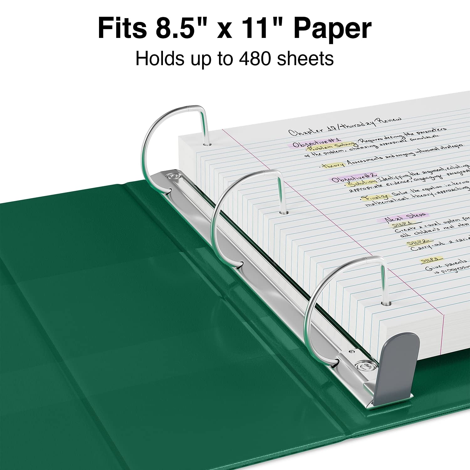 Staples Heavy-Duty 2-Inch D-Ring View Binder, Green, 450 Sheets