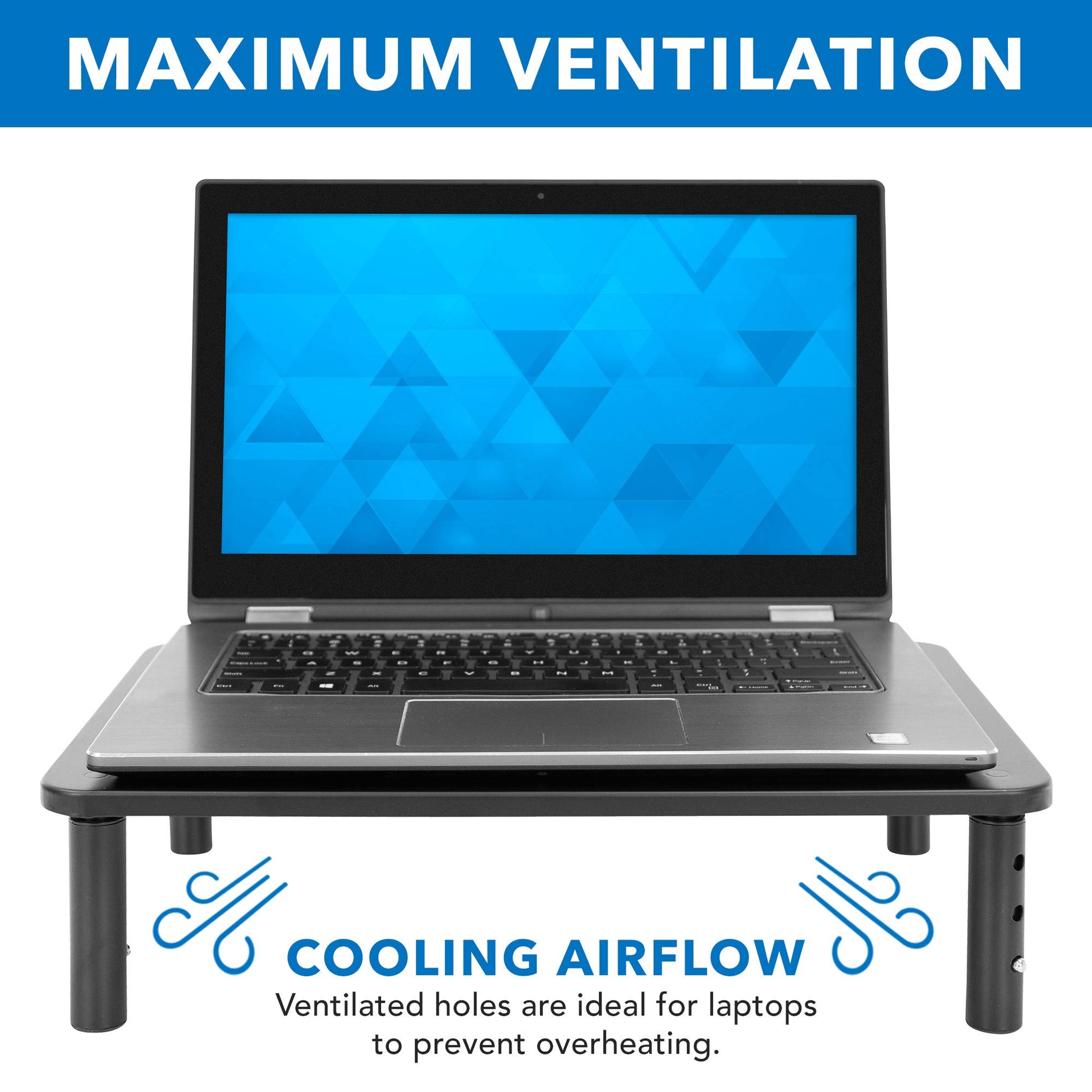 Mount-It! Height Adjustable Single Monitor Riser | Metal Mesh Computer Screen Platform | Desktop